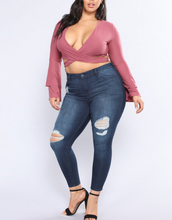 Load image into Gallery viewer, Plus Size Distressed Jeans Pants - Secret Apparel
