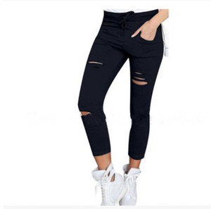 Ripped Casual Skinny Pants - Secret Apparel