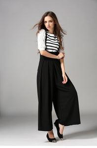 High Waist Suspenders Wide-leg Pants - Secret Apparel