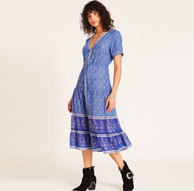 Bohemian Print Midi Dress - Secret Apparel