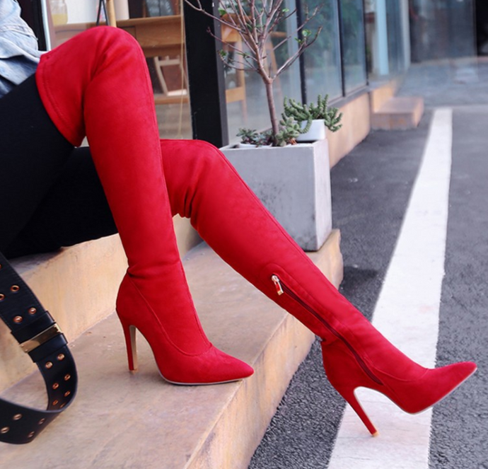 Over The Knee High Heel Boots - Secret Apparel