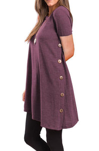 Short Sleeve Loose Dress Top - Secret Apparel