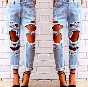 Ripped light denim jeans - Secret Apparel