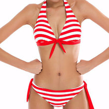 Load image into Gallery viewer, Stripped Split Bikini - Secret Apparel
