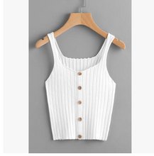 Load image into Gallery viewer, Button-Up Knitted Cami Top - Secret Apparel
