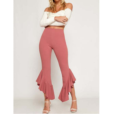 High Waist Ruffled Trousers - Secret Apparel