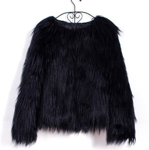 Fluffy Faux Fur Coat - Secret Apparel