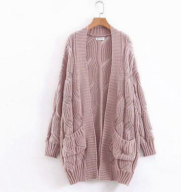 Chunky Knit Front Open Cardigan - Secret Apparel