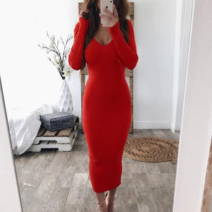 Long Sleeve Bodycon Dress - Secret Apparel