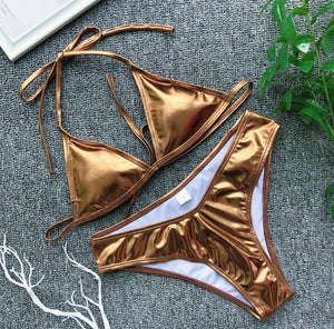 Shiny Two-piece Bikini Set - Secret Apparel