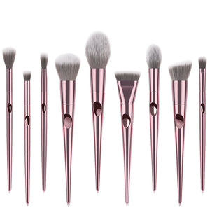 10 Pcs Metallic Makeup Brushes - Secret Apparel