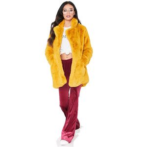 Faux Fur Coat Long Sleeve - Secret Apparel