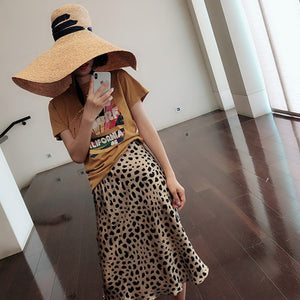 Leopard Print Midi Skirt - Secret Apparel