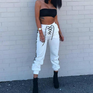 Cross Rope High Waist Joggers - Secret Apparel