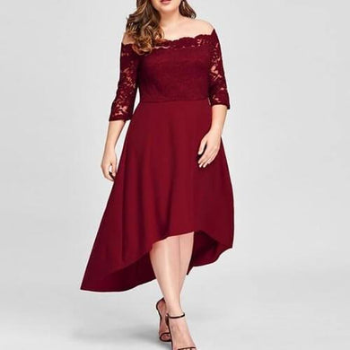 Plus Size Lace Midi Dress - Secret Apparel