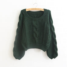 Load image into Gallery viewer, Loose Fit Long Lantern Sleeve Knitted Sweater - Secret Apparel
