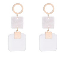 Load image into Gallery viewer, Square Wood Earrings - Secret Apparel
