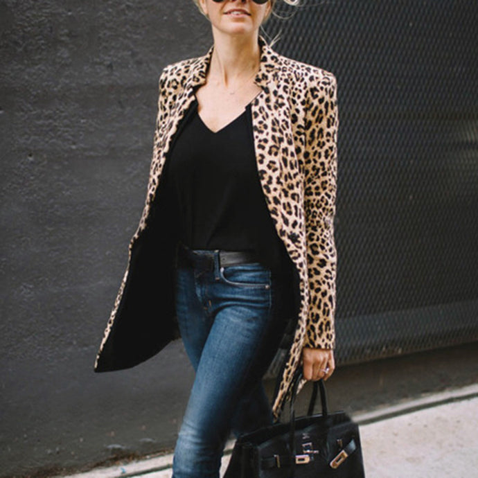 Long Sleeve Leopard Coat - Secret Apparel