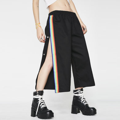 Rainbow side open legwide pants - Secret Apparel