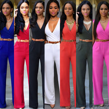 Load image into Gallery viewer, Sleeveless Plunge Neck Wide Leg Jumpsuit - Secret Apparel
