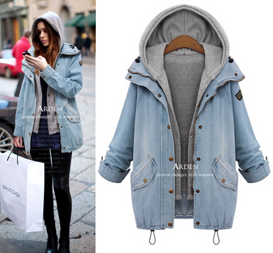 Women Casual Two Piece Set Denim Jacket - Secret Apparel