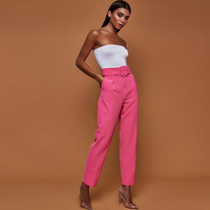 High Waist Straight Trousers - Secret Apparel