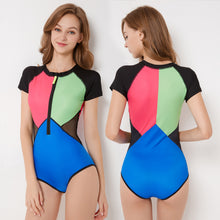 Load image into Gallery viewer, One-Piece Short Sleeve Swimsuit - Secret Apparel
