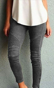 Casual Skinny Pleated Jeans - Secret Apparel