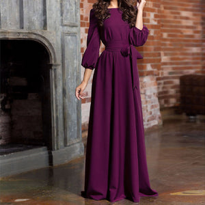 Evening Tie Waist Maxi Dress - Secret Apparel