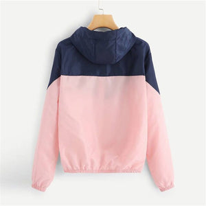 Pink Contrast Wind Cheater Jacket - Secret Apparel