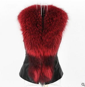 Faux Fur Vest PU Jacket - Secret Apparel