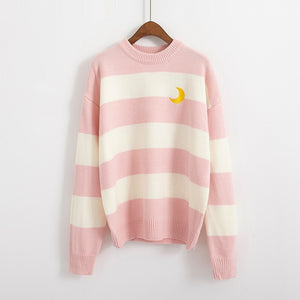 Striped Knitted Sweater Jumper - Secret Apparel