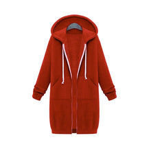 Load image into Gallery viewer, Hooded Long Sleeve Sweater Fleece Long Jacket - Secret Apparel
