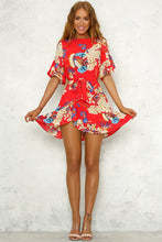 Load image into Gallery viewer, Ruffled sleeves printed short dress - Secret Apparel
