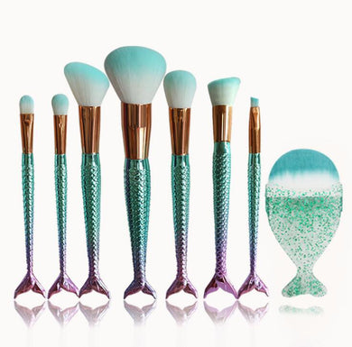 8 PCS Mermaid Makeup Brushes - Secret Apparel