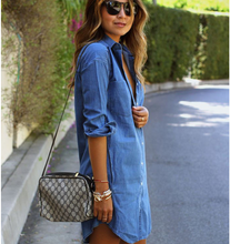 Load image into Gallery viewer, Denim shirt dress - Secret Apparel
