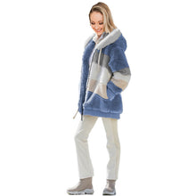 Load image into Gallery viewer, Women&#39;s Loose Plush Multicolor Hooded Jacket - Secret Apparel
