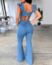 Load image into Gallery viewer, Low Back Denim Jumpsuit - Secret Apparel
