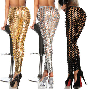 Metal studs punk fish scale bottoms - Secret Apparel