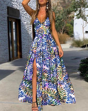 Load image into Gallery viewer, Digital Print Sleeveless Slit Maxi Dress - Secret Apparel
