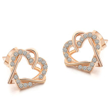 Load image into Gallery viewer, Gold Heart Stud Earrings - Secret Apparel
