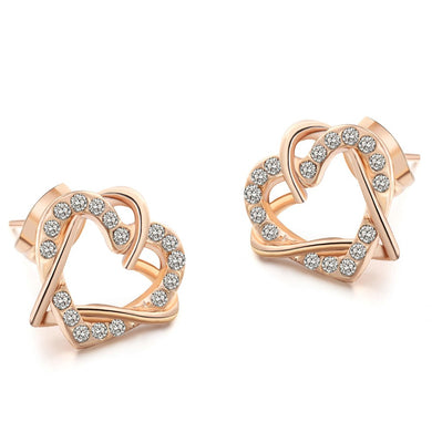 Gold Heart Stud Earrings - Secret Apparel