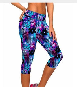 Printed Stretchable Cropped Pants - Secret Apparel