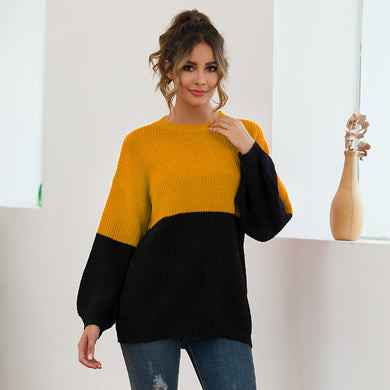 Colour Block  Loose Jumper Top - Secret Apparel