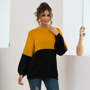 Colour Block  Loose Jumper Top - Secret Apparel