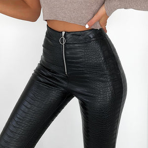 PU leather zip leggings - Secret Apparel