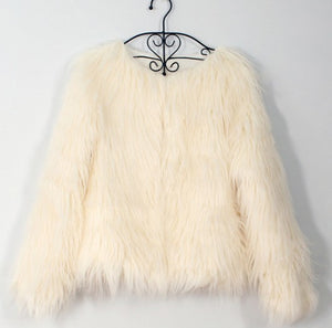 Fluffy Faux Fur Coat - Secret Apparel