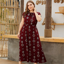 Load image into Gallery viewer, Plus Size Printed Maxi Dress - Secret Apparel
