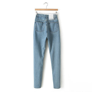 Denim Straight Leg Jeans Bottoms - Secret Apparel