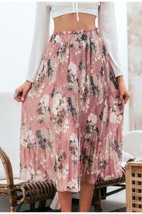 Floral Print Midi Skirt - Secret Apparel